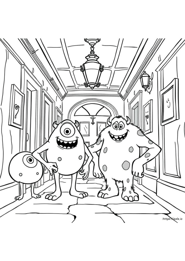 Halaman Mewarnai Karakter Monsters Inc