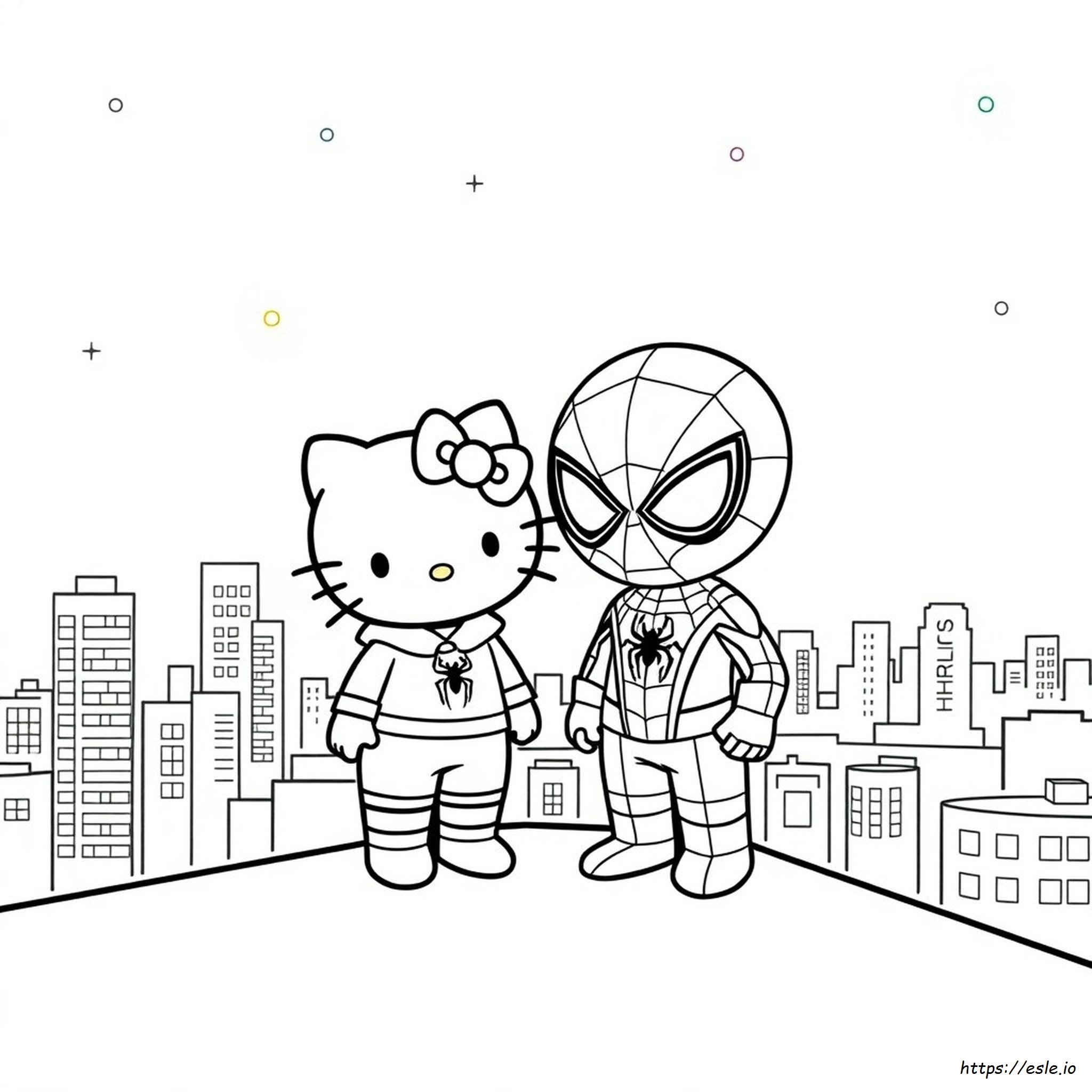 Hello Kitty Spiderman Disegni Da Colorare