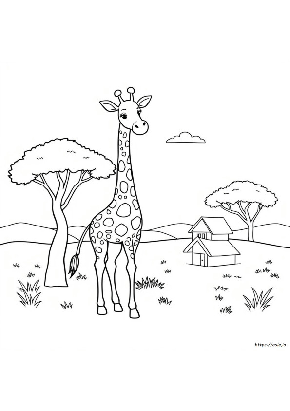 Schattige Makkelijke Giraffe Kleurplaten