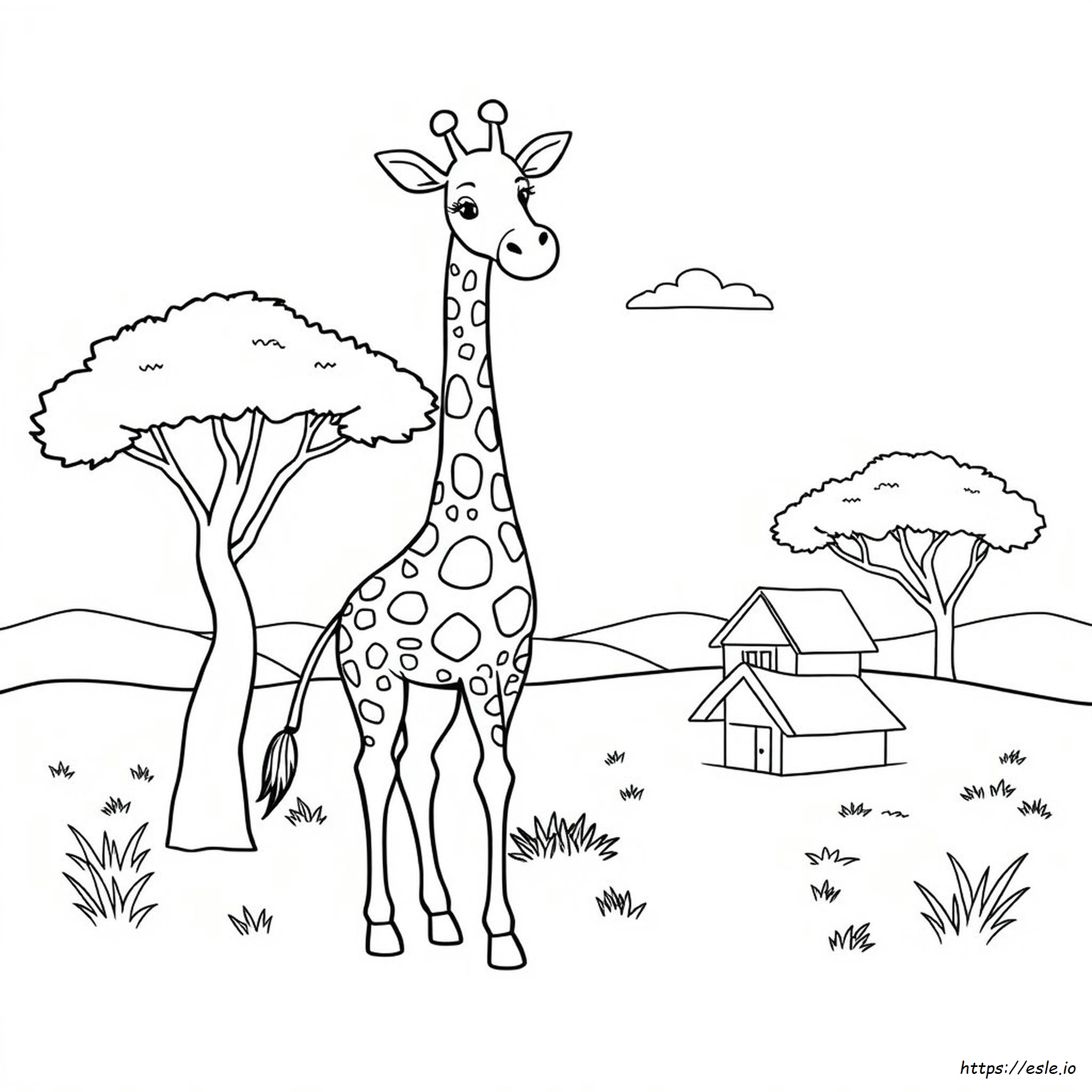 Cute Easy Giraffe Coloring Pages