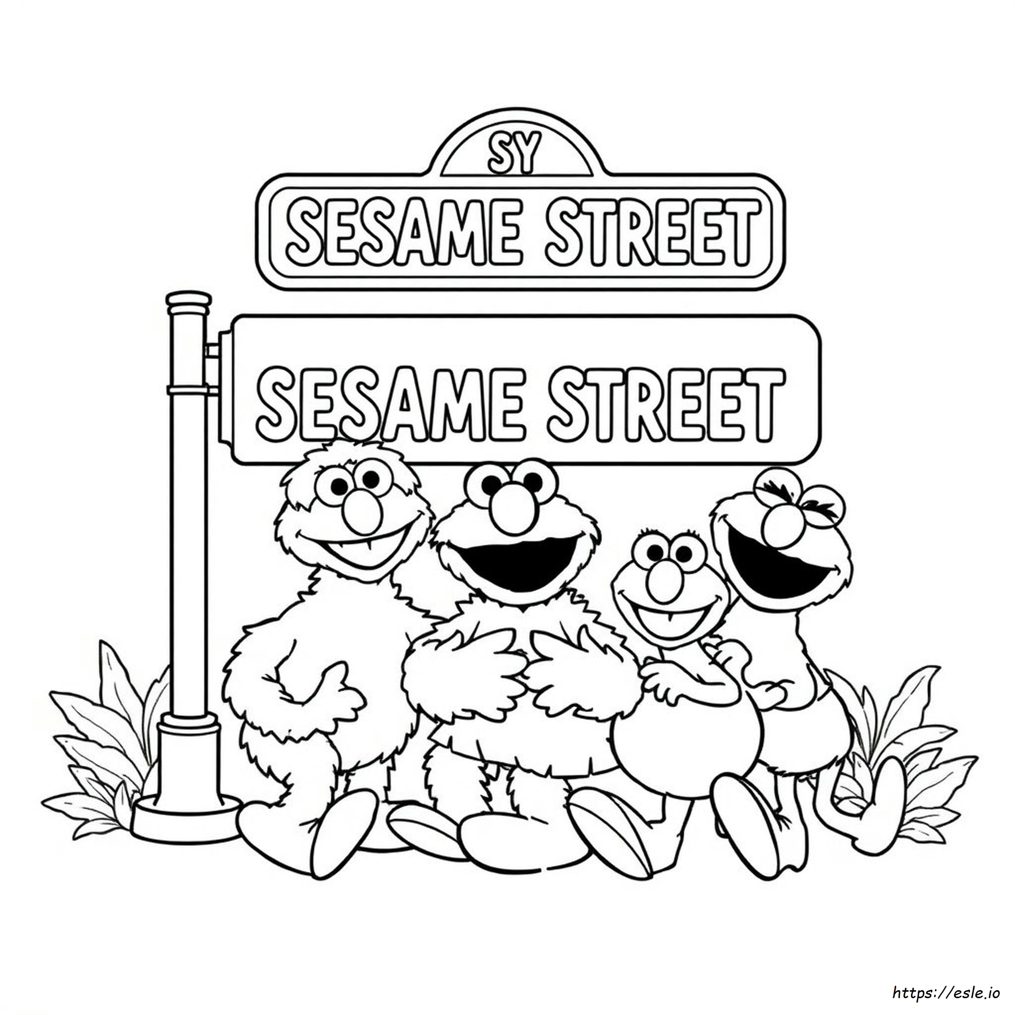 セサミストリート 塗り絵 無料