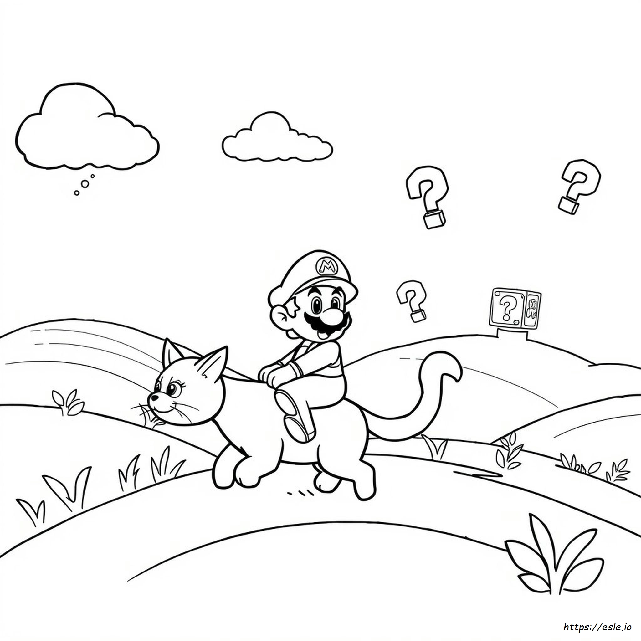Gato Mario Super Mario 3D World Páginas Para Colorear