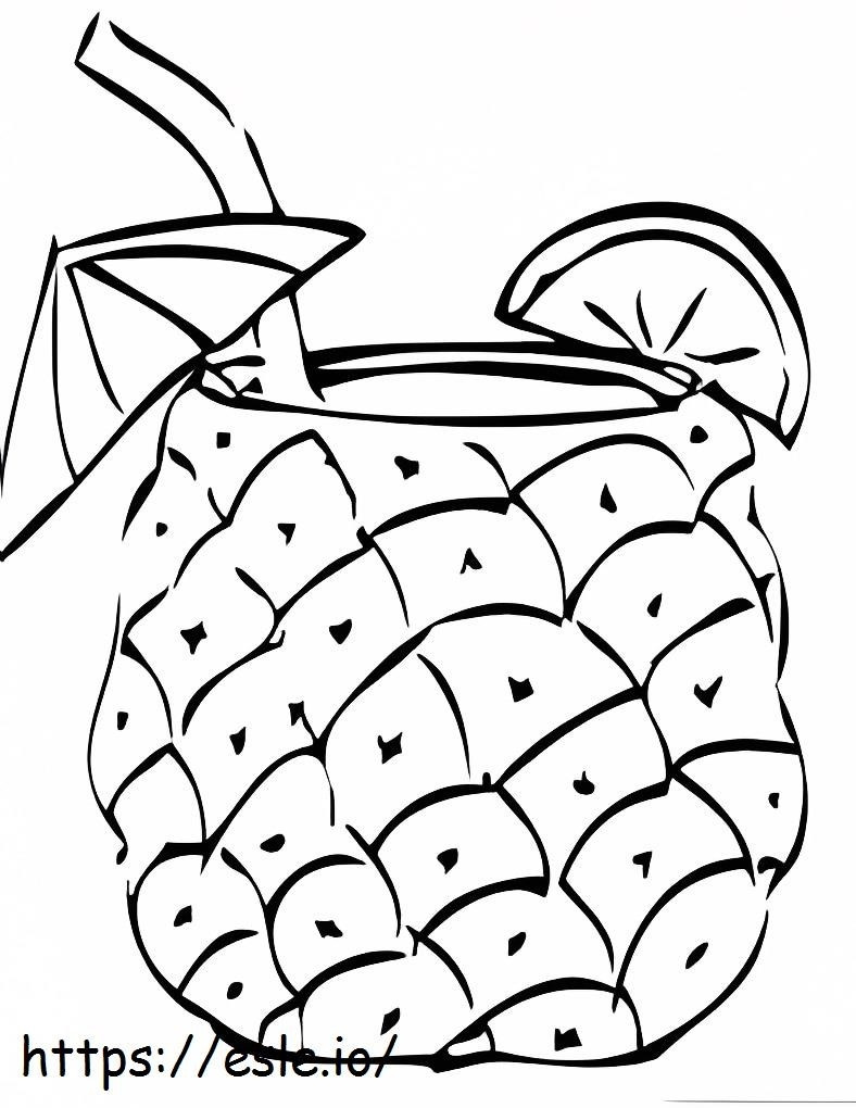 Coloriage Boisson à l'ananas à imprimer dessin