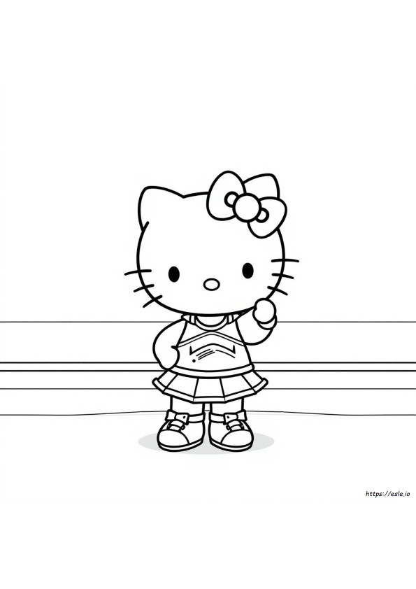 Hello Kitty Cheerleader Coloring Page