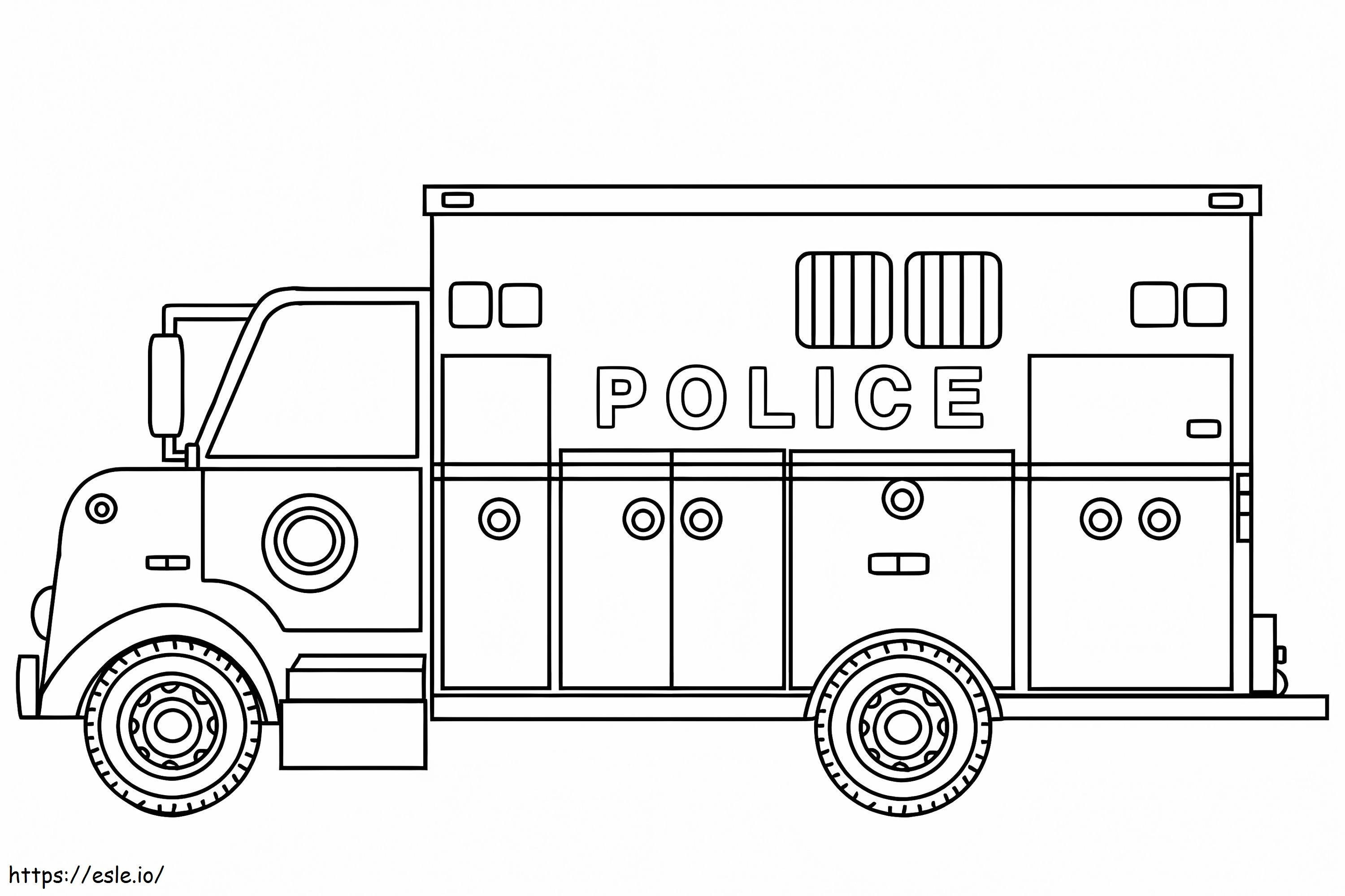 caminhão da polícia para colorir