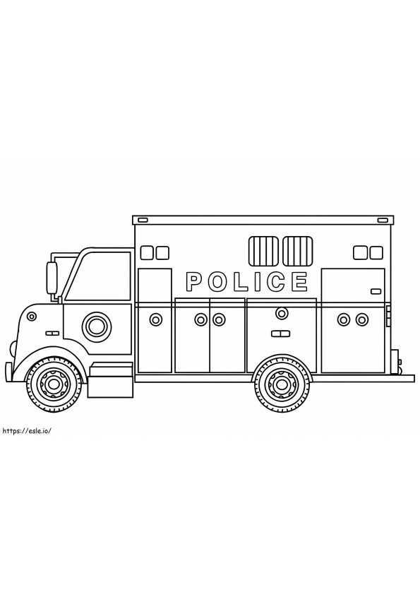 Poliisi kuorma-auto värityskuva