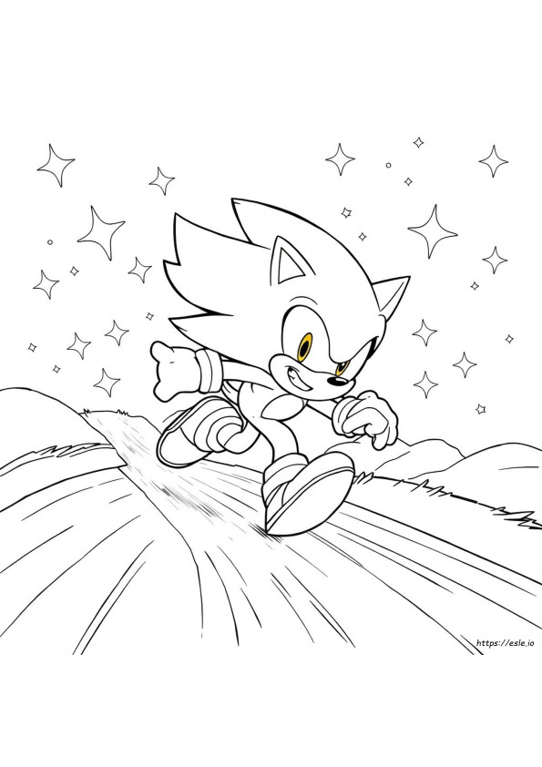Gold Super Sonic Coloring Pages