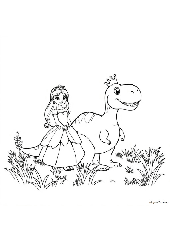 Princess Dinosaur Coloring Pages