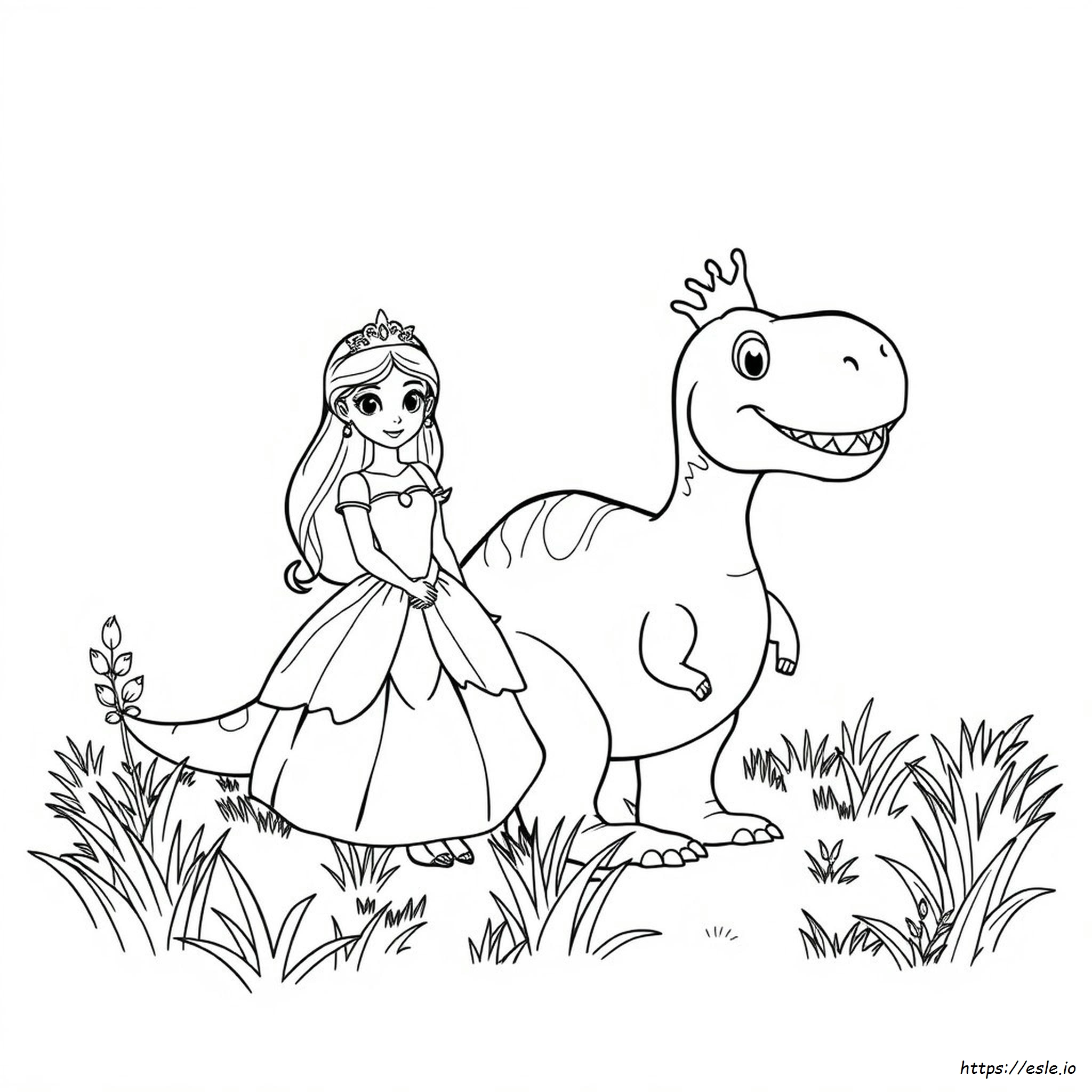 Principessa Dinosauro Disegni Da Colorare
