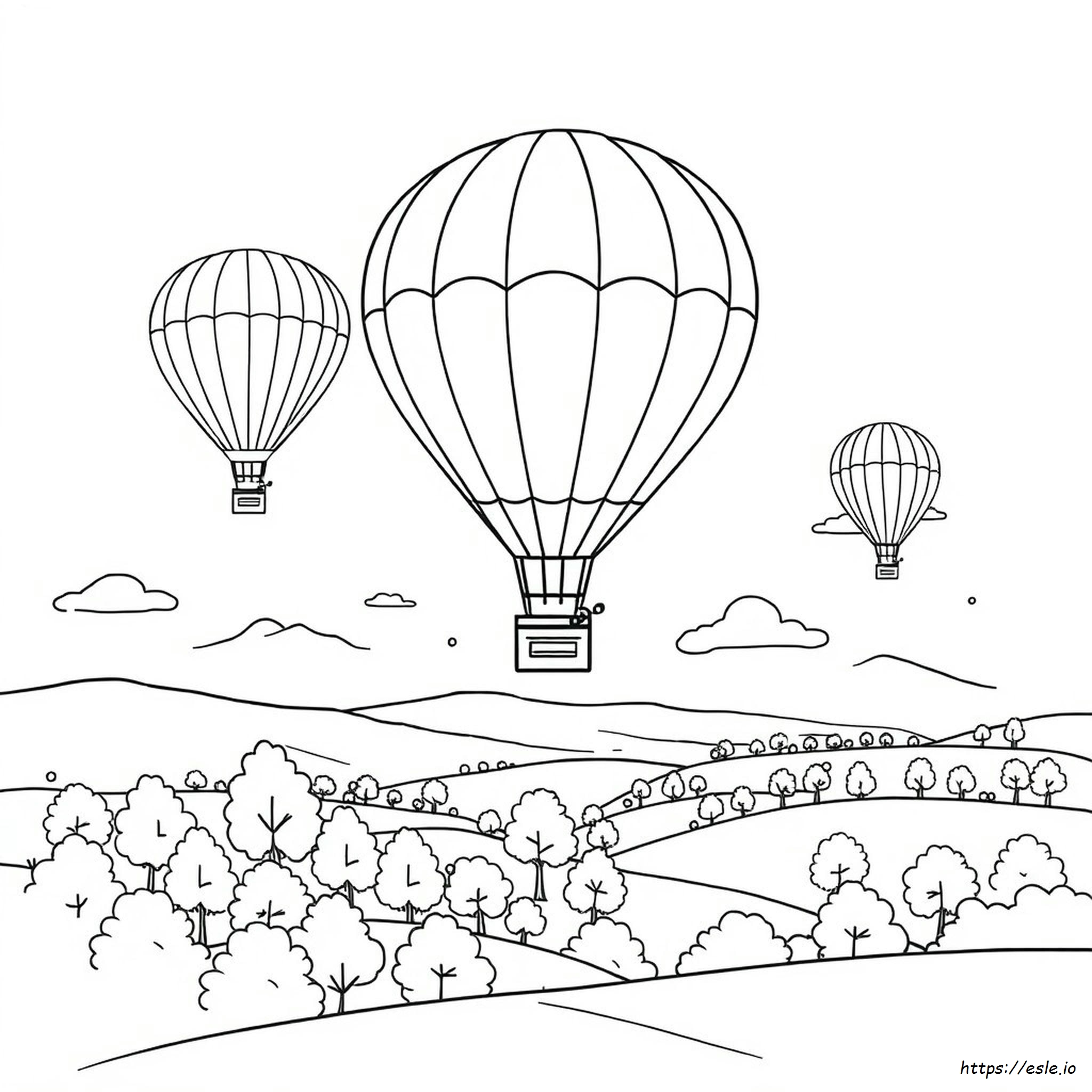 Hot Air Baloon Coloring Page