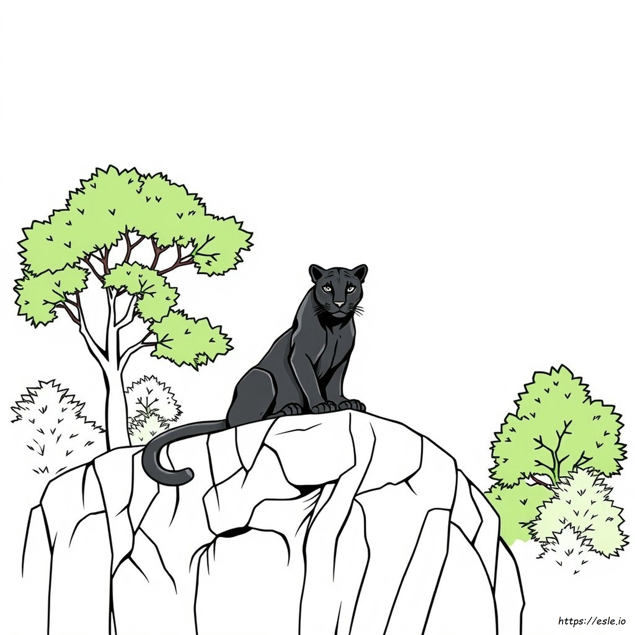 Realistic Black Panther Animal Coloring Pages