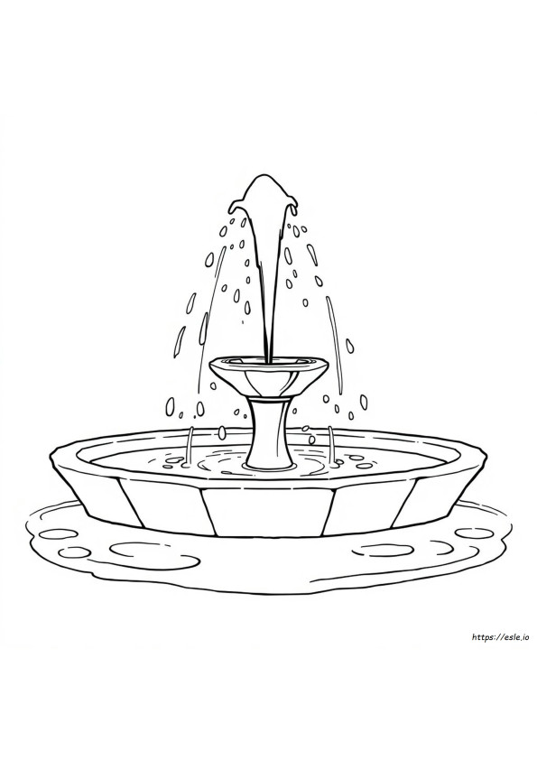 Water Fountain Coloring Page