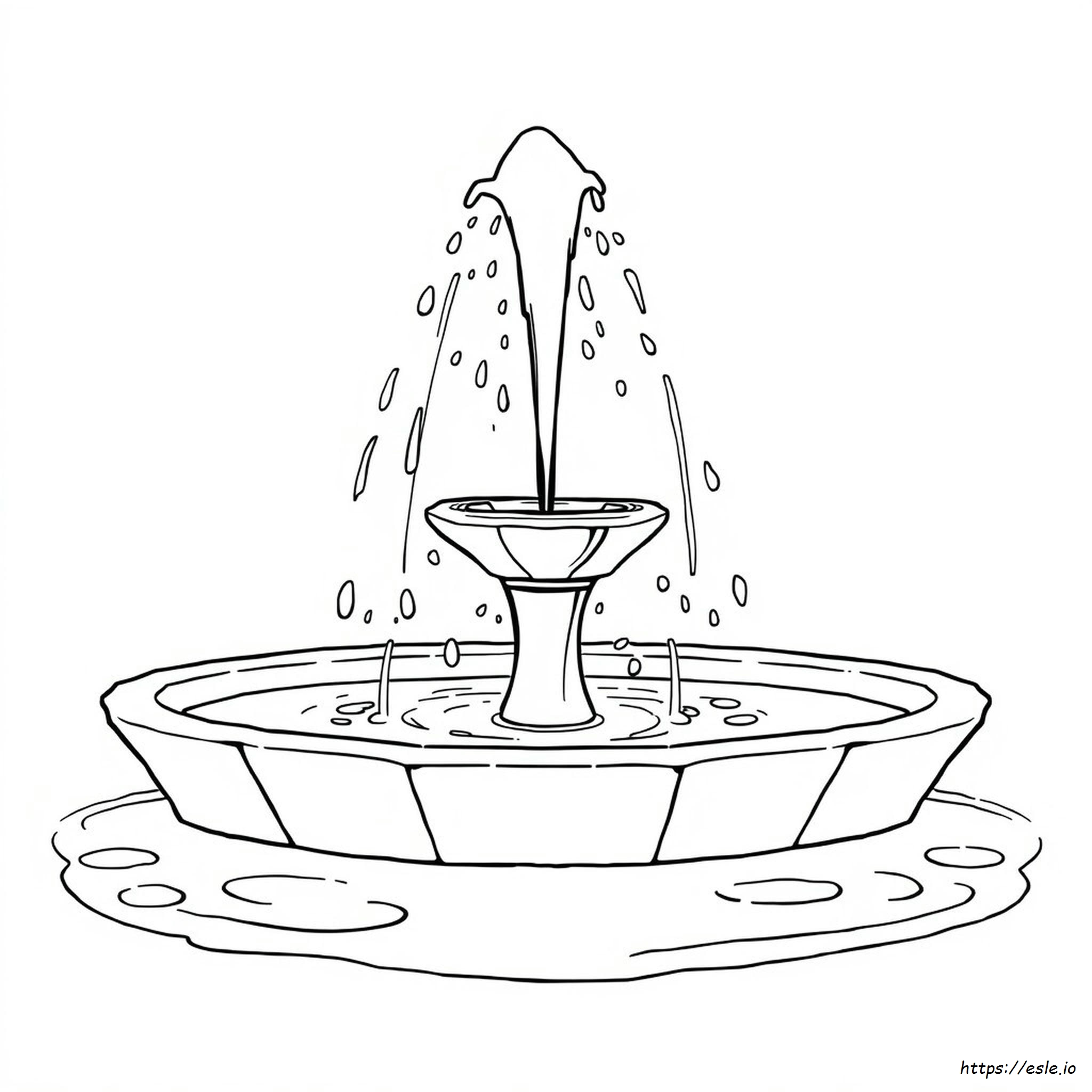 Water Fountain Coloring Page