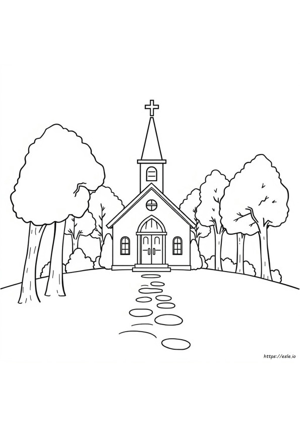 Gambar Mewarnai Gereja