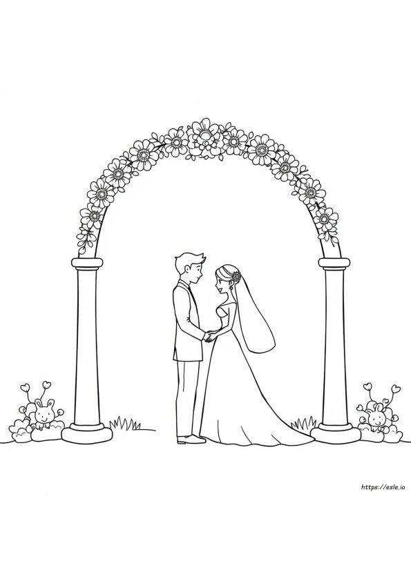 Bride And Groom Colouring Page