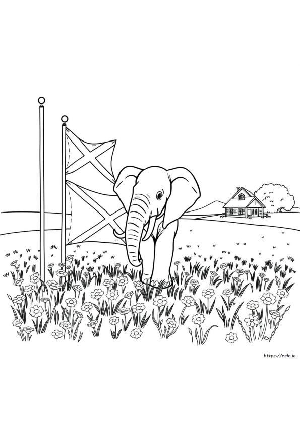 Elefante De Alabama Para Colorear