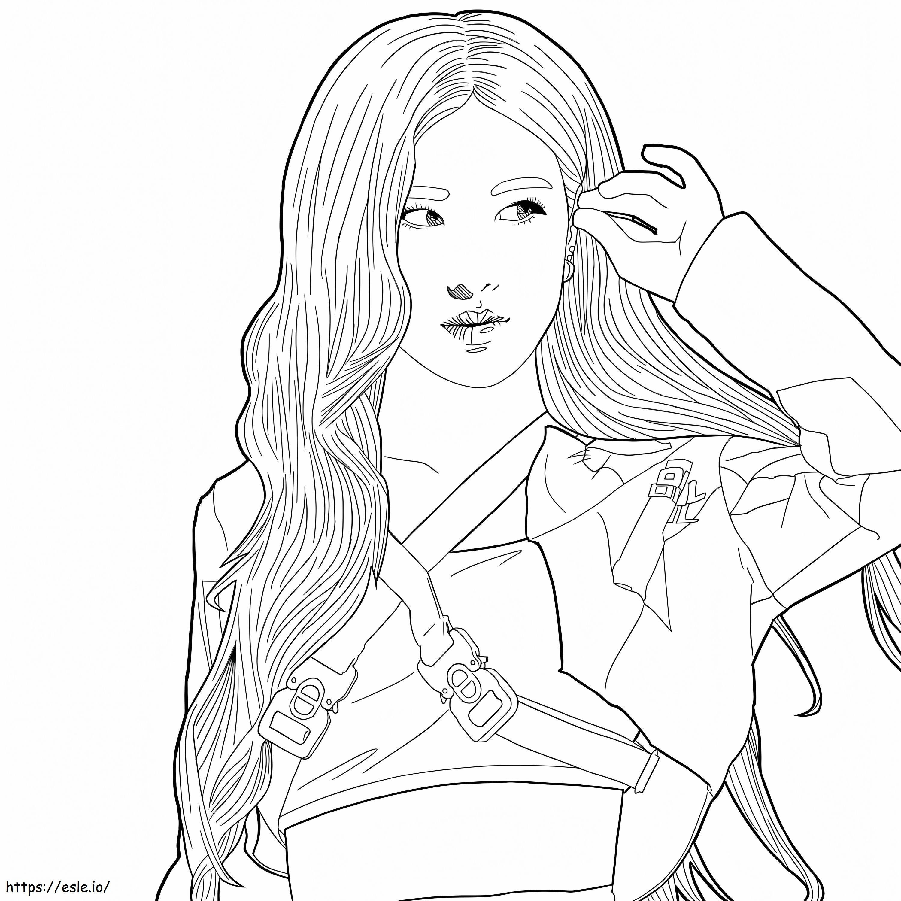 Rose From Blackpink coloring page
