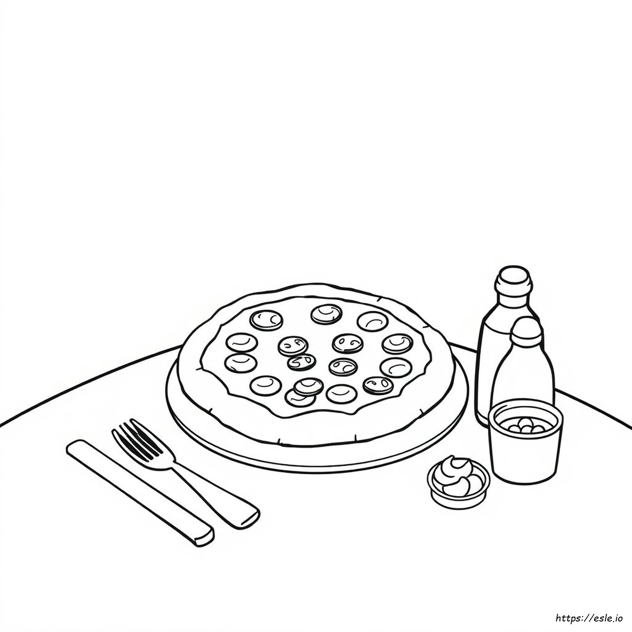 Página Para Colorear De Pizza Para Niños