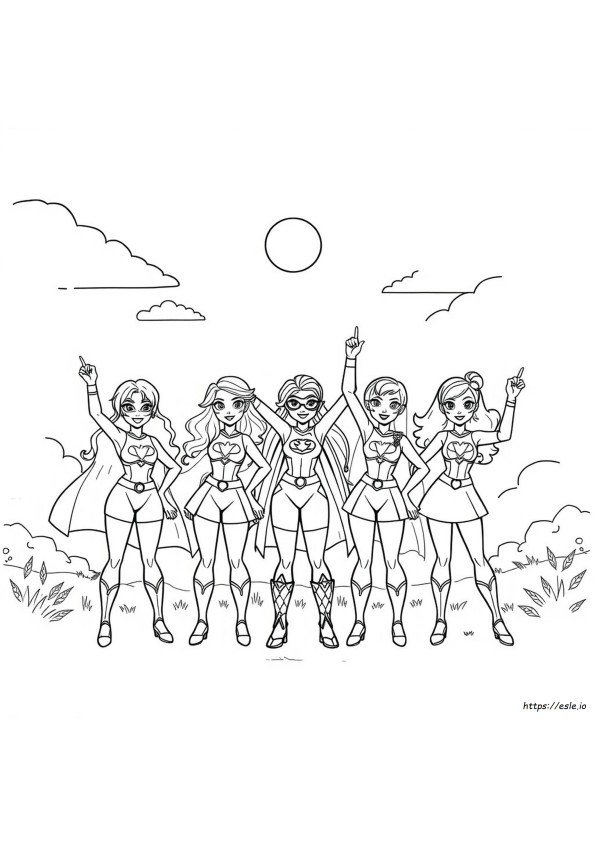 Glitter Force Gambar Mewarnai Dapat Dicetak Gratis