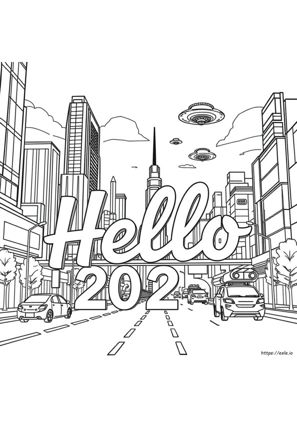 Hello 2025 Gambar Mewarnai