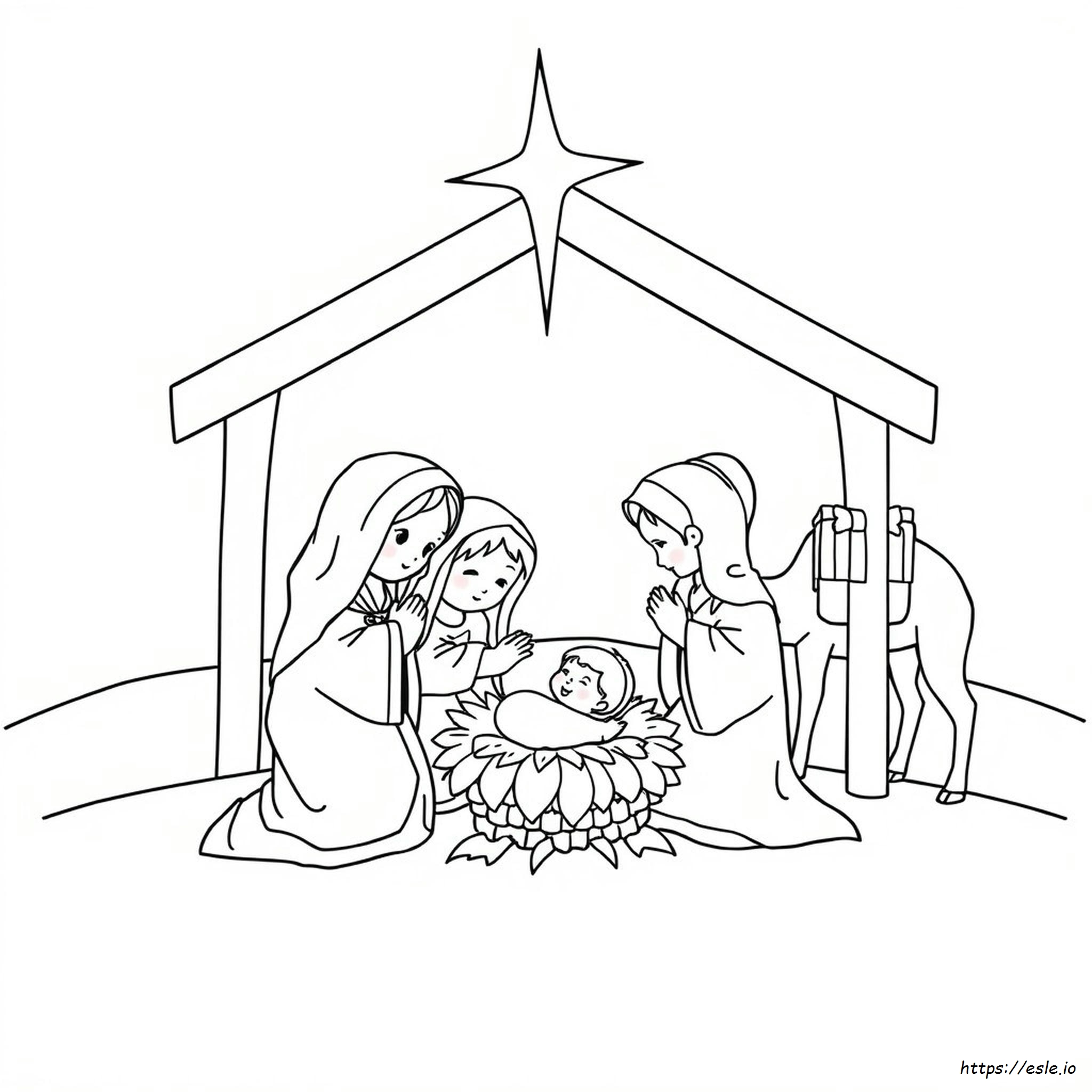 Precious Moments Nativity Coloring Pages