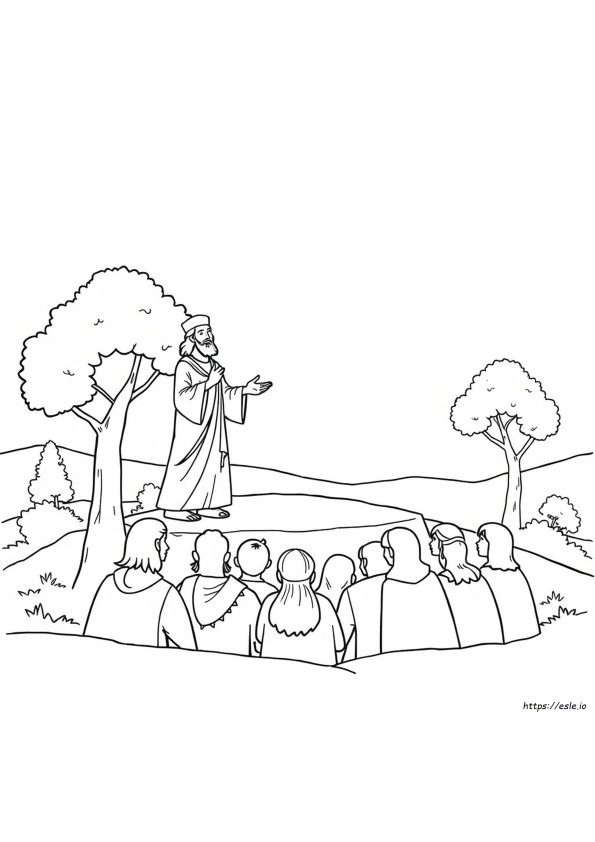 Yesus Berkhotbah Halaman Mewarnai
