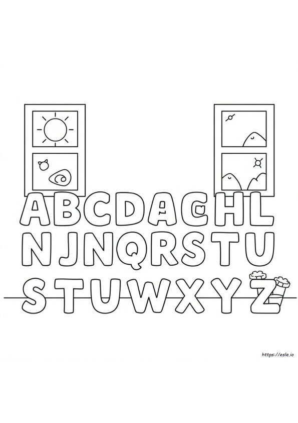 未就学児向けAからZまでのアルファベットぬりえ無料プリント