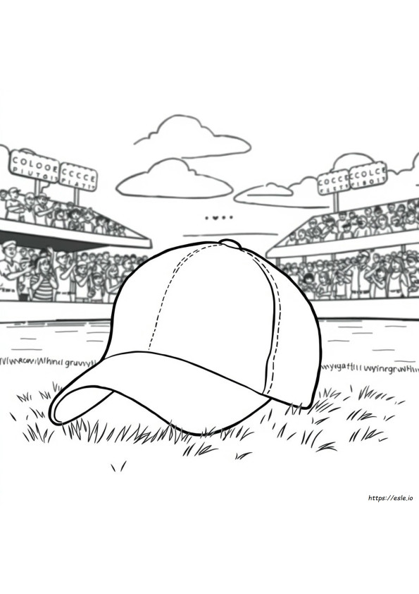 Printable Baseball Hat Coloring Page