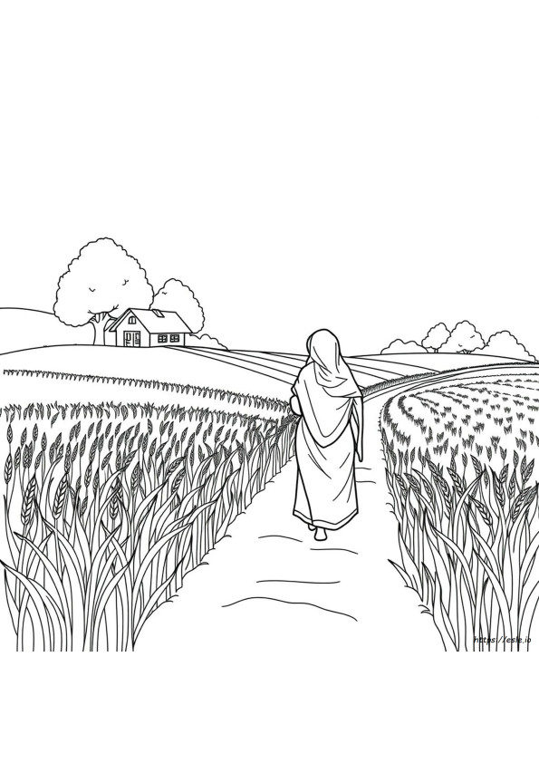 Gambar Mewarnai Alkitab Ruth Dan Naomi