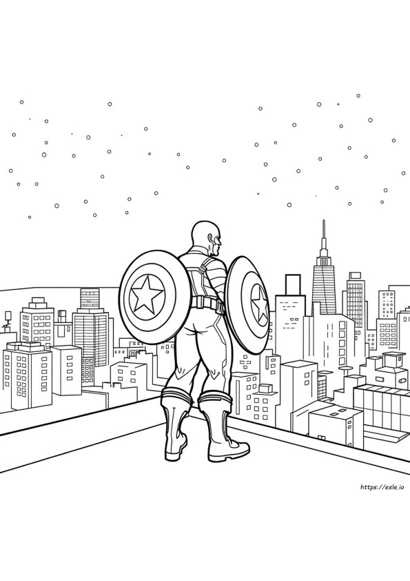 Avengers Captain America Colouring