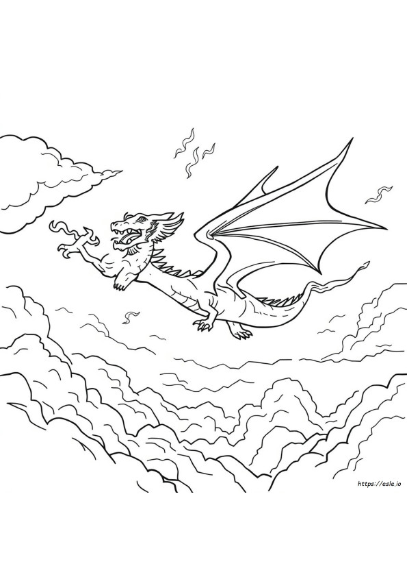 Coloring Pages Of Dragons Breathing Fire
