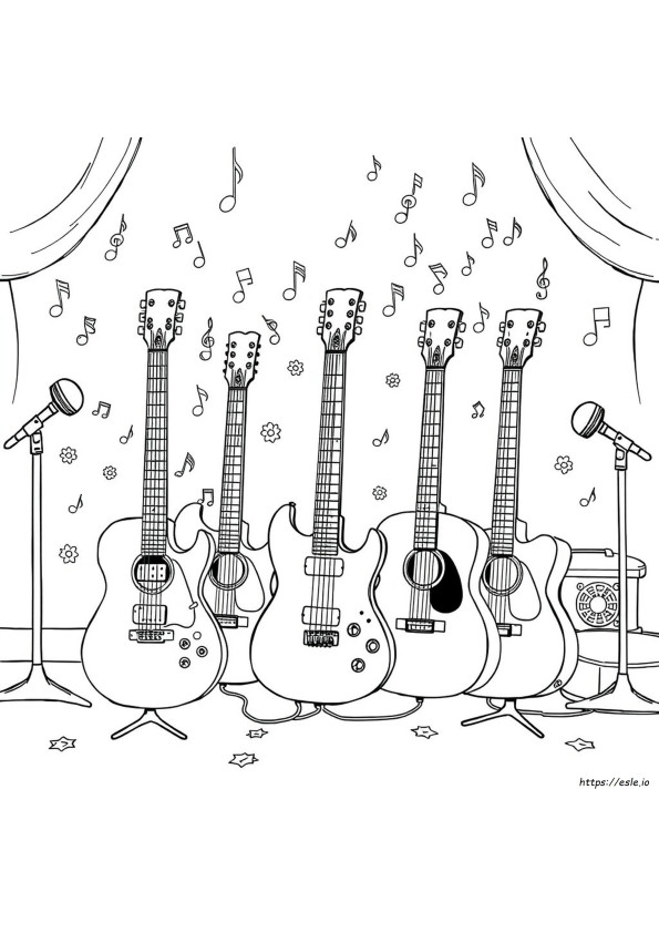 Guitar Coloring Pages