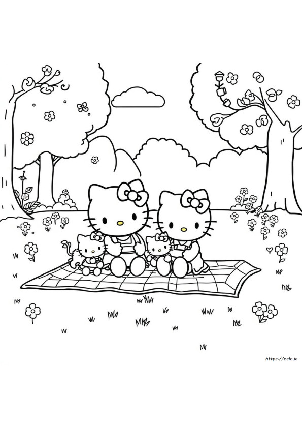 Hello Kitty Family Coloring Pages