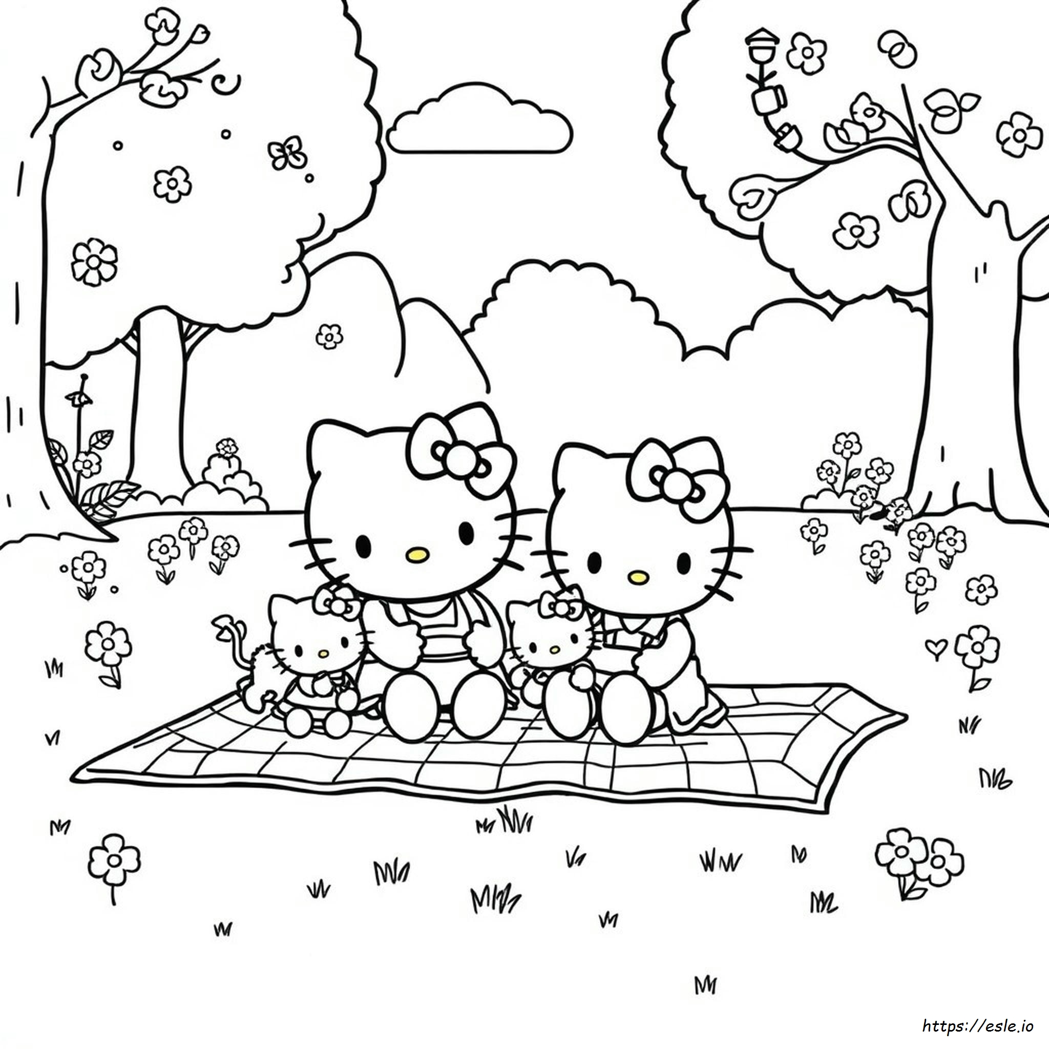 Hello Kitty E Famiglia: Disegni Da Colorare