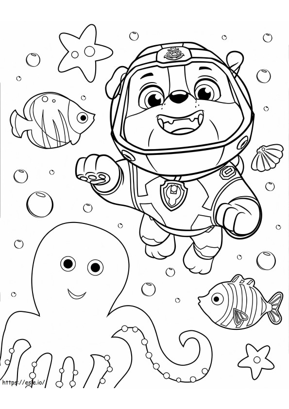 Rubble Diving A4 coloring page