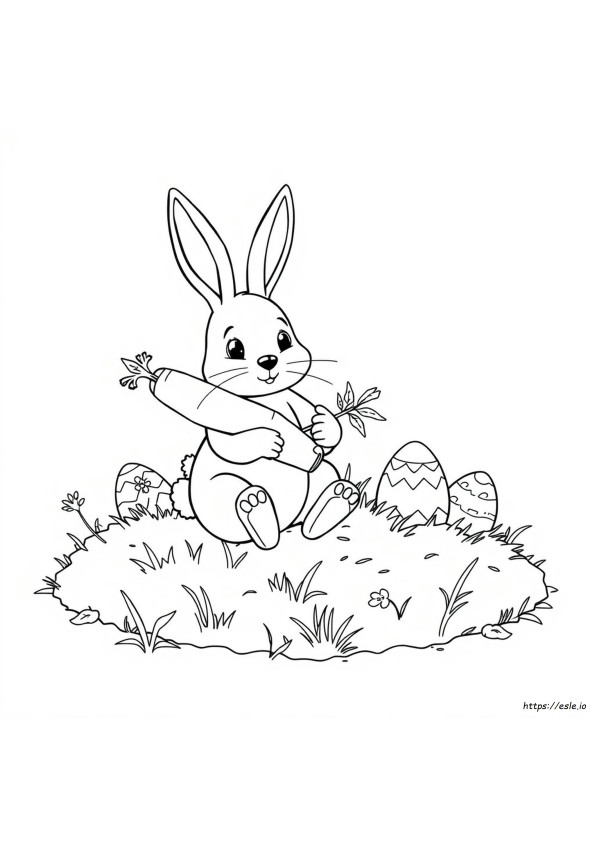 Coloriage Lapin De Pâques Avec Carotte