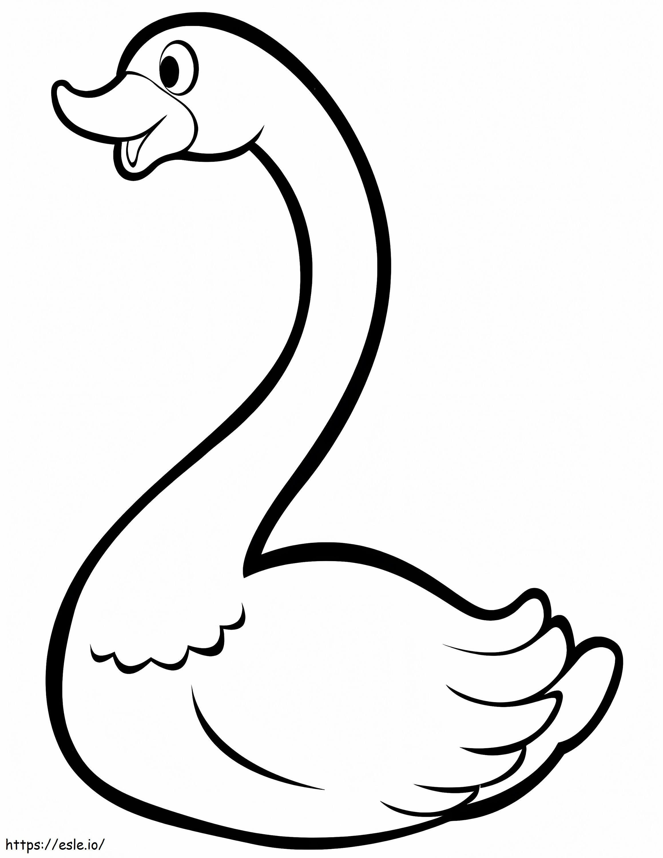 Happy Swan coloring page
