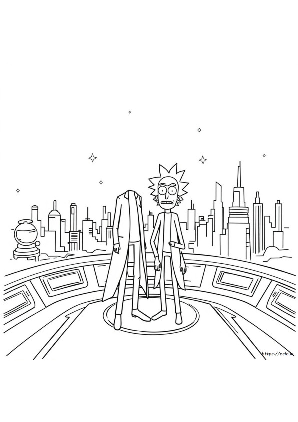Şablon Rick And Morty Boyama Sayfaları