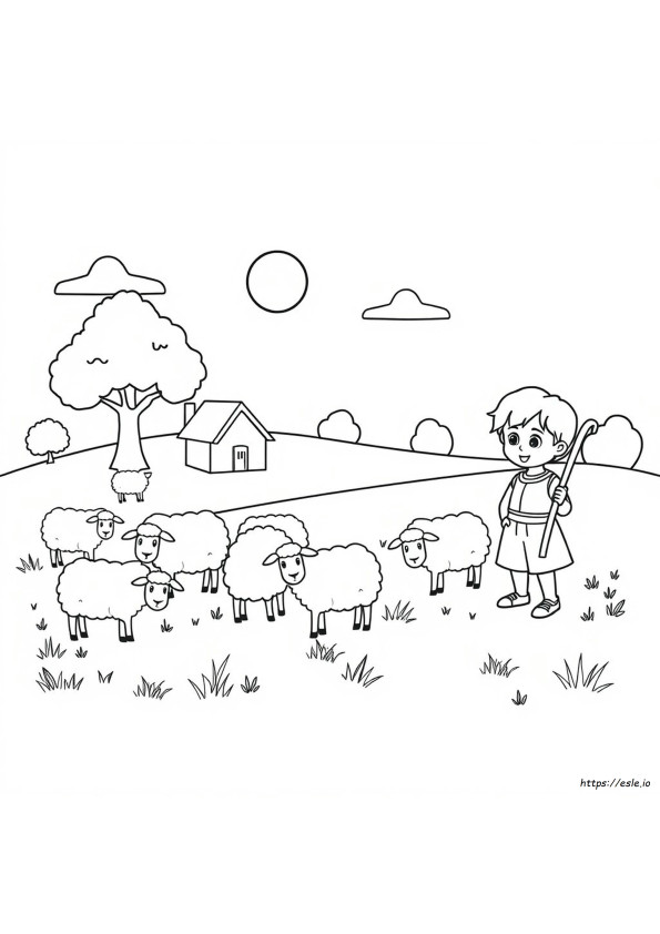 Anak Gembala Prasekolah Gambar Mewarnai