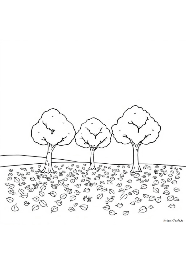 Gambar Mewarnai Pohon Musim Gugur