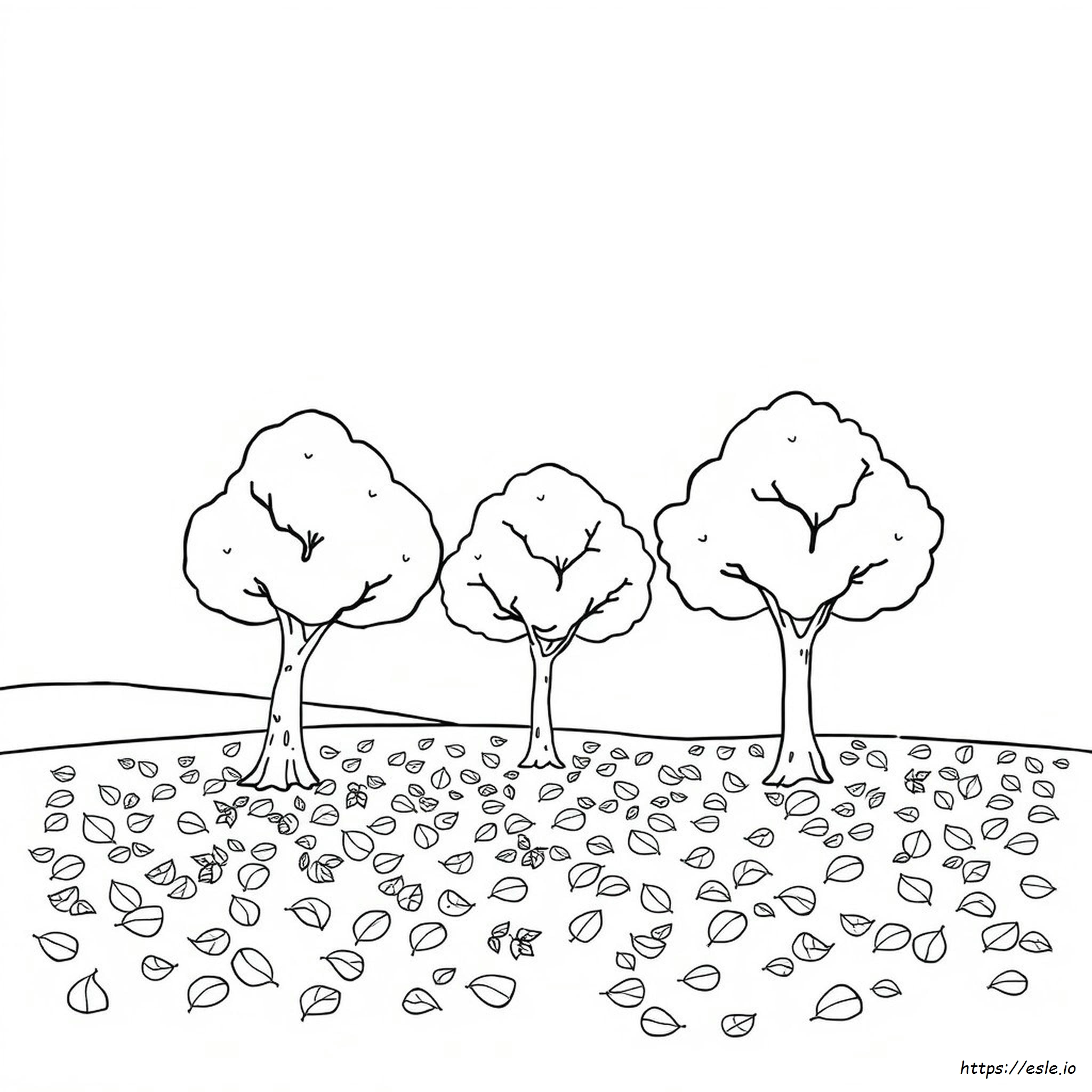 Dibujos Para Colorear De Árboles En Otoño