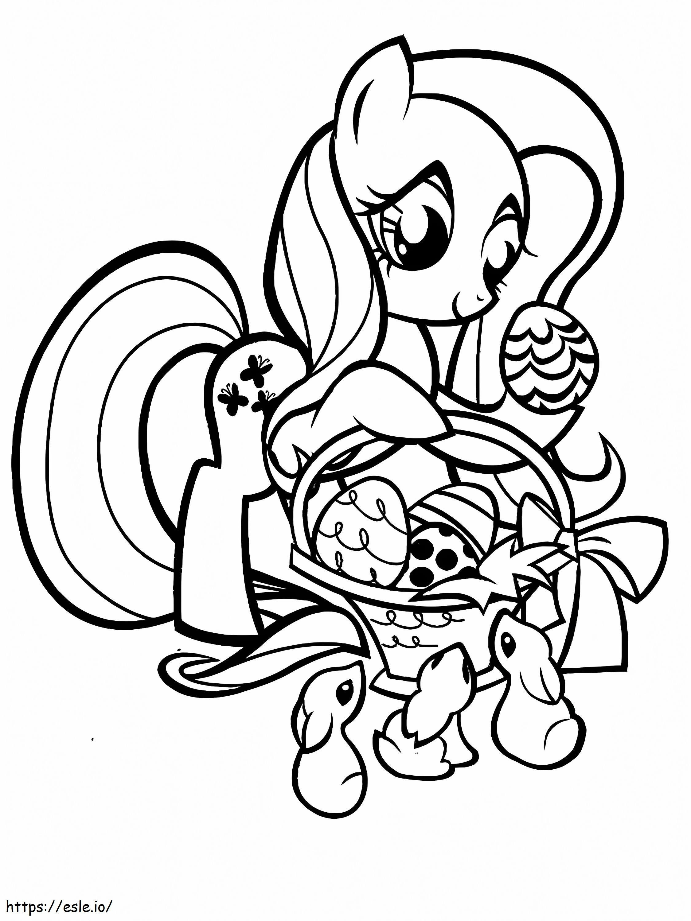 Easter Fluttershy coloring page