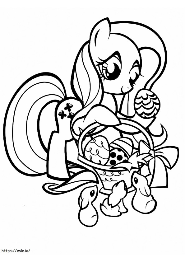Easter Fluttershy coloring page