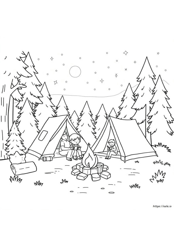 Familien Camping Ausmalbilder