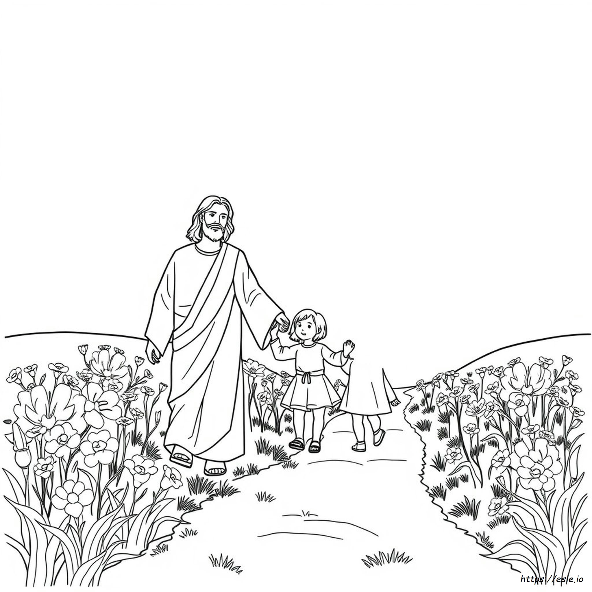 Caminando Con Jesús Para Colorear