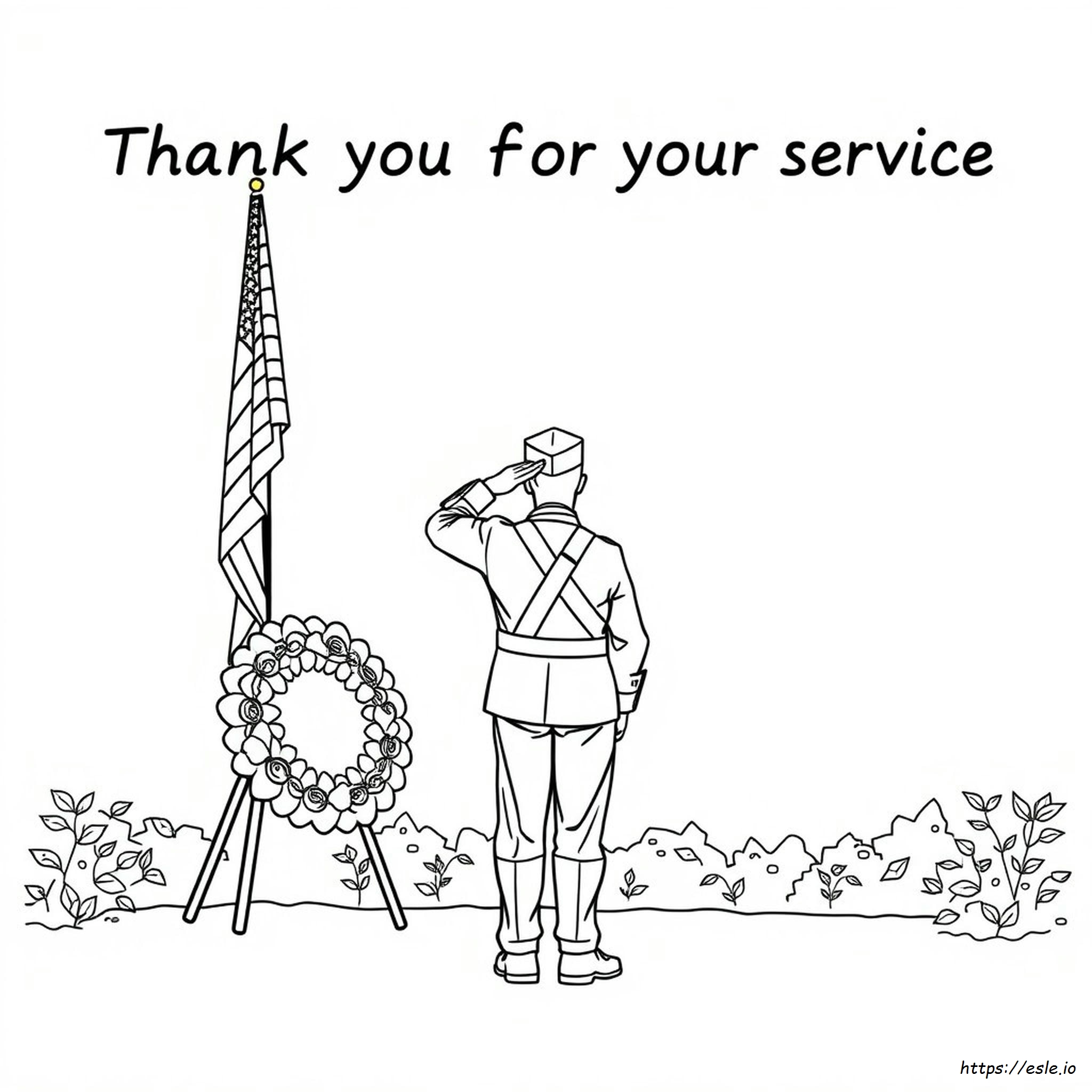 Thank You For Your Service Veterans Day Coloring Pages
