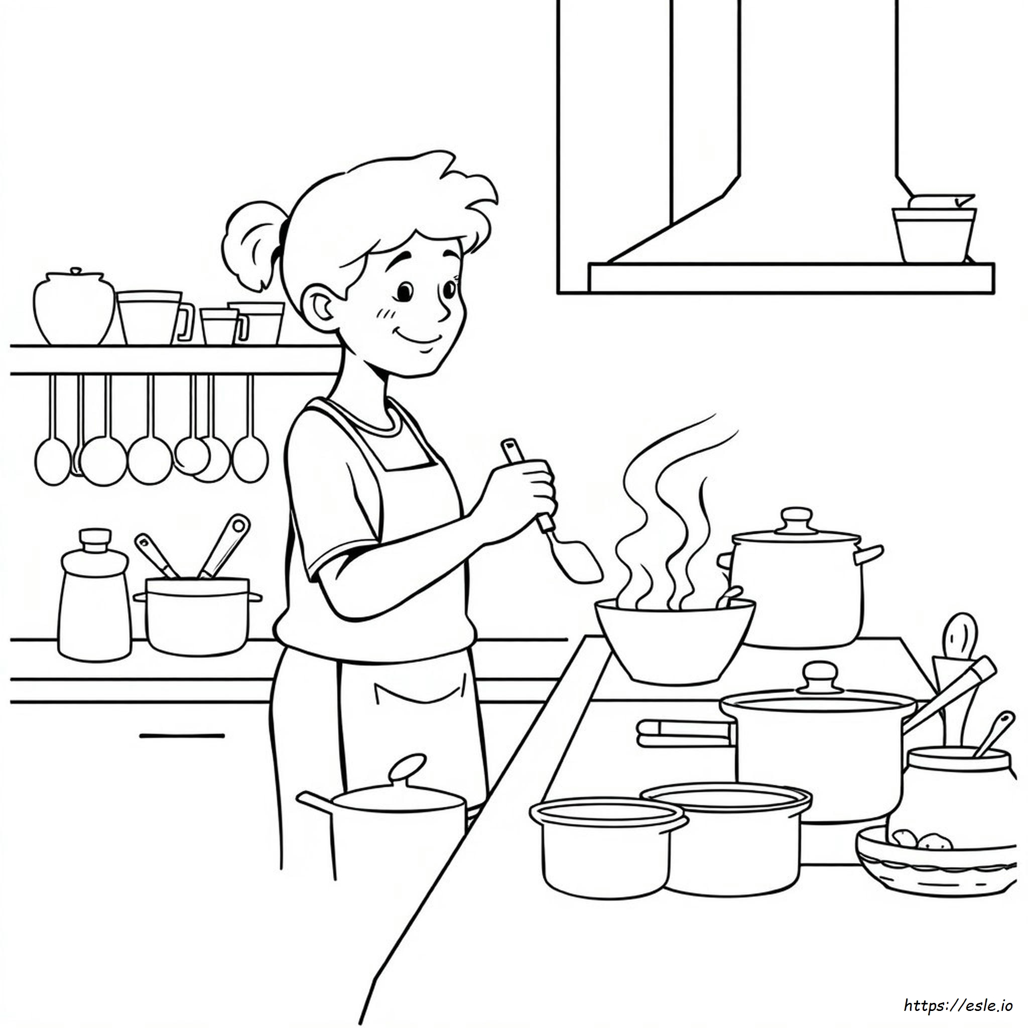 Kitchen Cooking Coloring Pages
