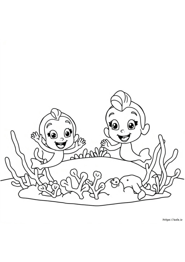 Gambar Mewarnai Bubble Guppies