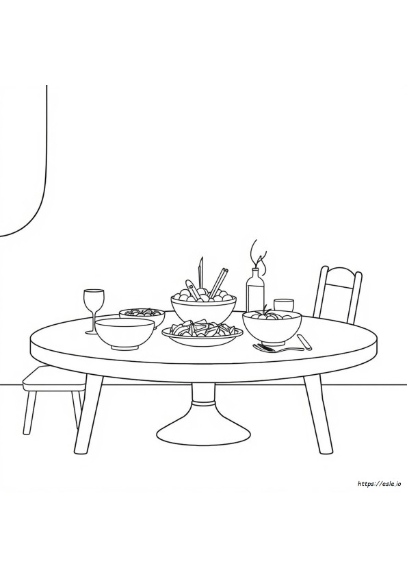Gambar Mewarnai Makan Malam