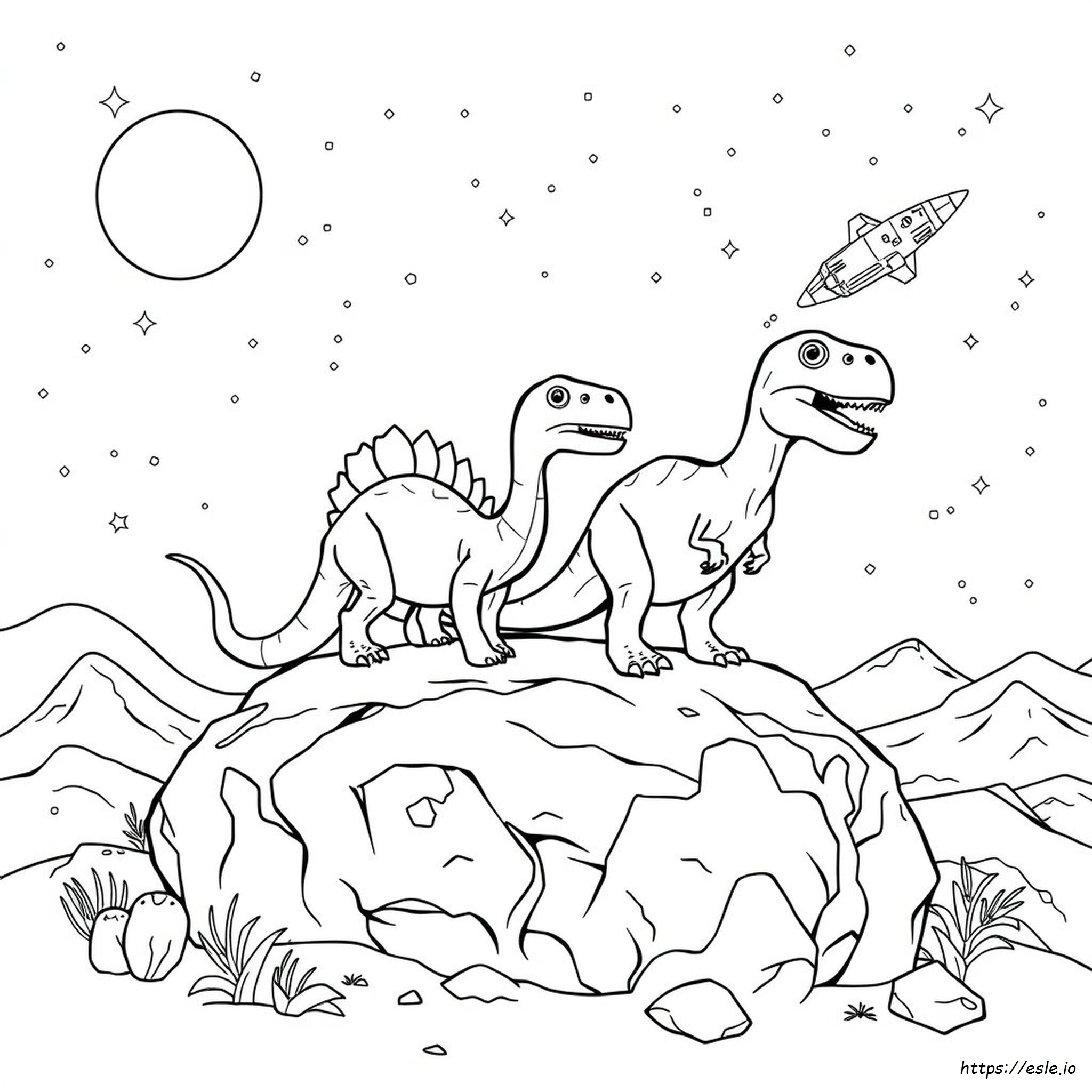 Dinosauri Nello Spazio Da Colorare